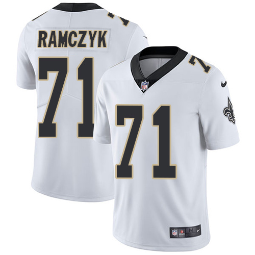 Nike Saints #71 Ryan Ramczyk White Men's Stitched NFL Vapor Untouchable Limited Jersey - Click Image to Close
